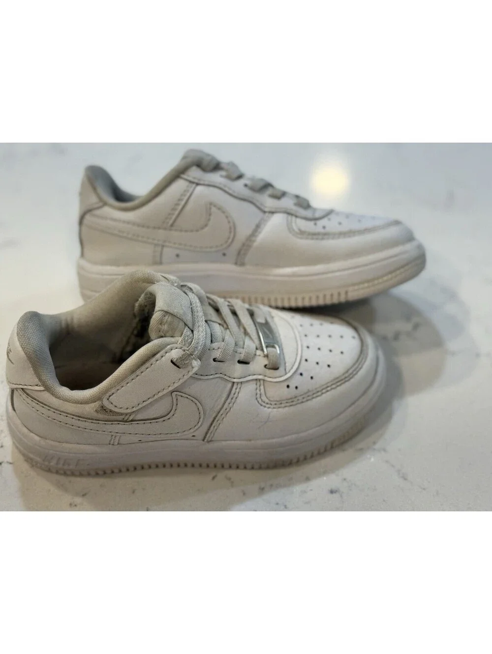 Nike Air Force One Kids Size 10 White Sneakers Shoes See Desc